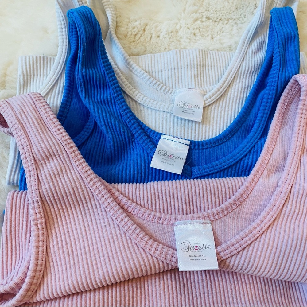 Suzette Collection Ribbed Cropped Tanks - Picture 3 of 6